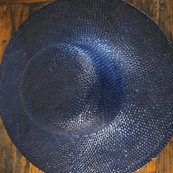 Vintage Midnight Blue Straw Hat - Picture 8 of 11